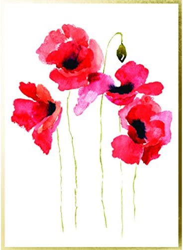 Graphique Watercolor Flowers Greeting Cards | 20 Pack | All Occasion Blank Note Cards with Envelopes | 4 Assorted Floral Designs with Gold Foil Borders | Boxed Set for Personalized Notes | 4.25" x 6" - Image 3